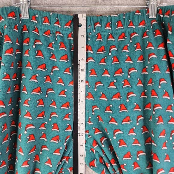 Mens Christmas Wondershop Green & Red Santa Hat Fleece Pajama Pants Size XXL - Picture 7 of 12